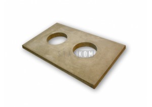 Krycí deska betonová dvouprůduchová 850 x 550mm, 2x díra 150x150mm